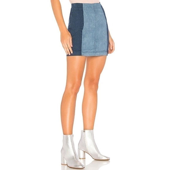 Free people Modern Femme Color Block Mini Skirt - Picture 1 of 8